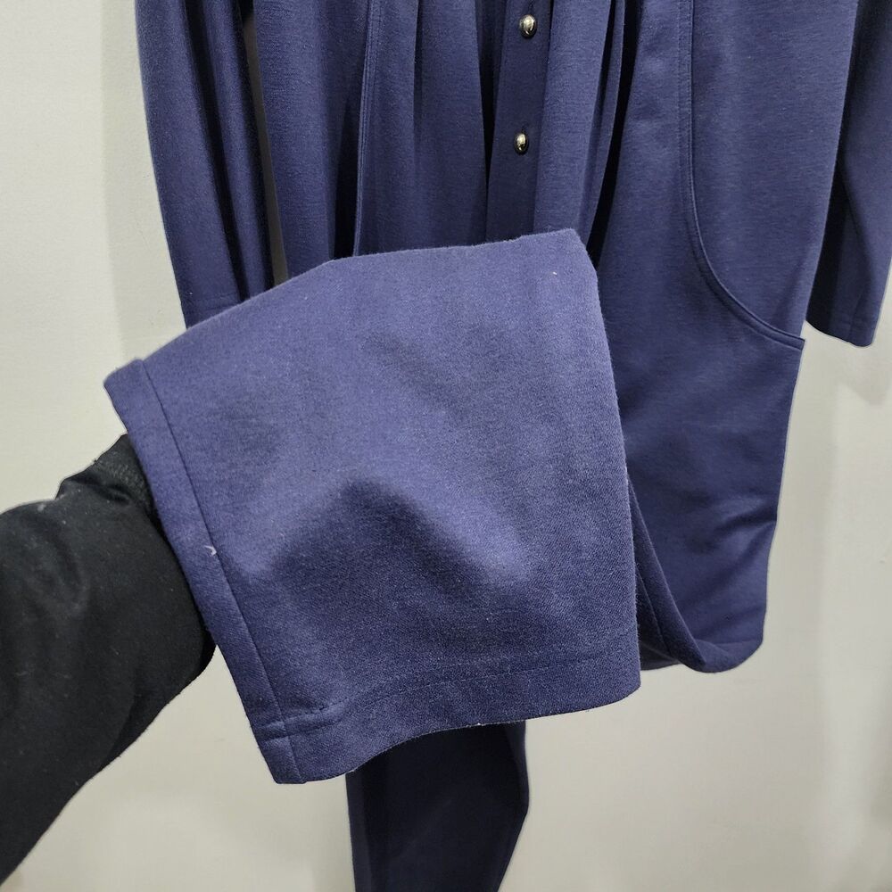 Mothers Work Vintage 80's Classic Knit Jumpsuit Navy Gold Button-down Womens 8 - Picture 12 of 16